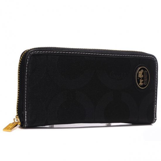 Coach Big Logo Large Black Wallets ARI | Women - Click Image to Close